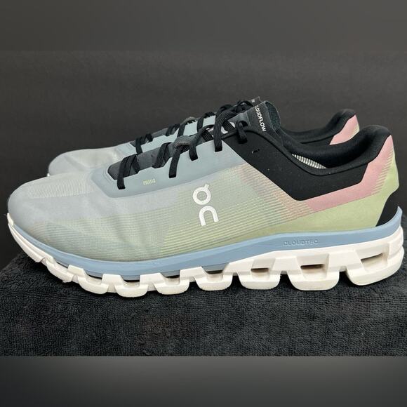 On Cloudflow 4 Running Sneakers Men’s Size 14 EUC Glacier Chambray - Picture 1 of 12